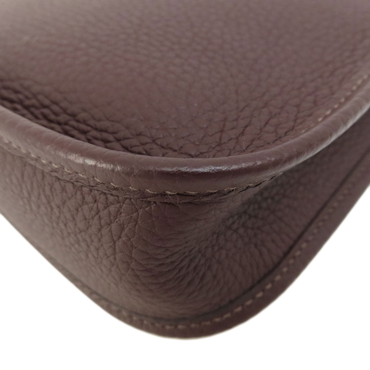 HERMES Shoulder Bag Taurillon Clemence Brown Evelyn TPM Brown Gold Metal Women Used