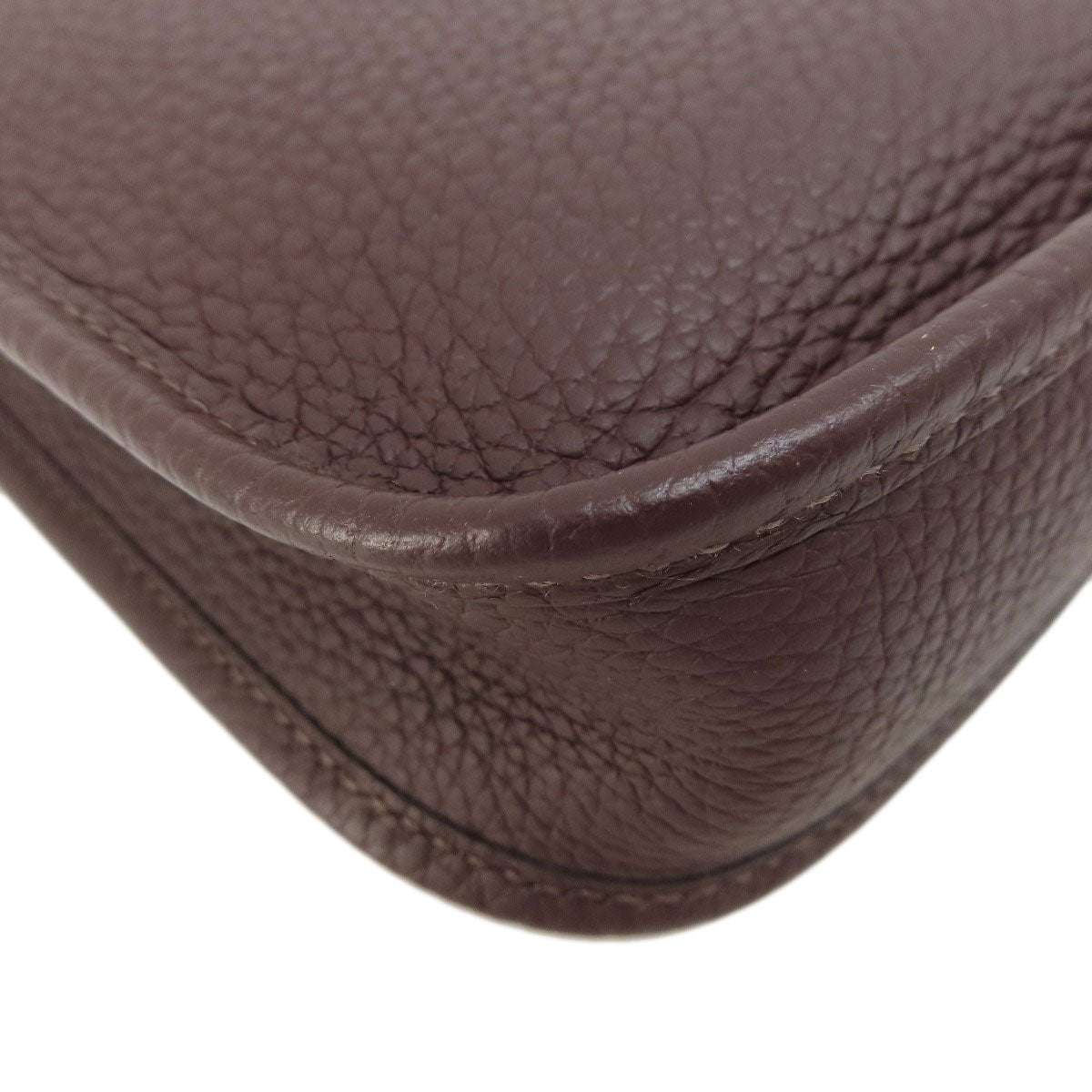 HERMES Shoulder Bag Taurillon Clemence Brown Evelyn TPM Brown Gold Metal Women Used