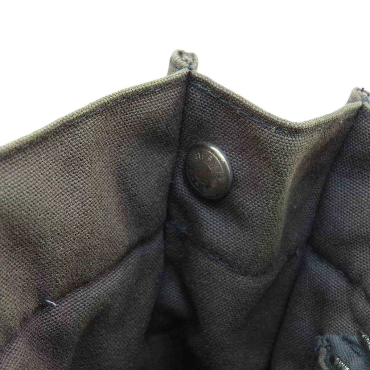 HERMES Handbag canvas gray Sack Fool Toe PM 2001 Ginza Limited Women Used