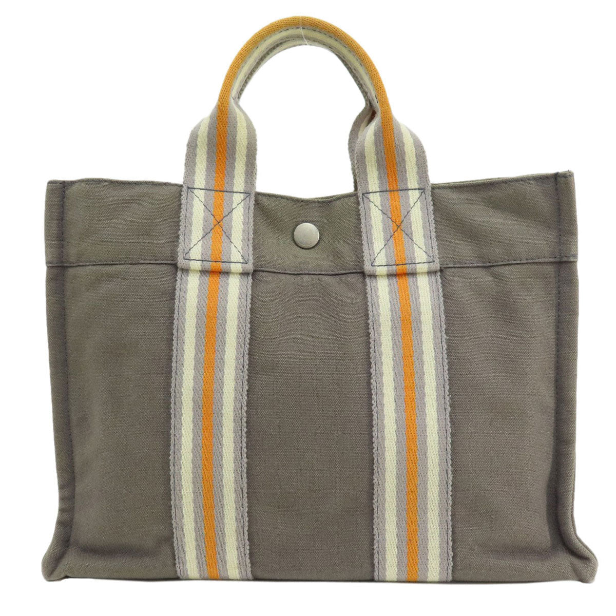 HERMES Handbag canvas gray Sack Fool Toe PM 2001 Ginza Limited Women Used