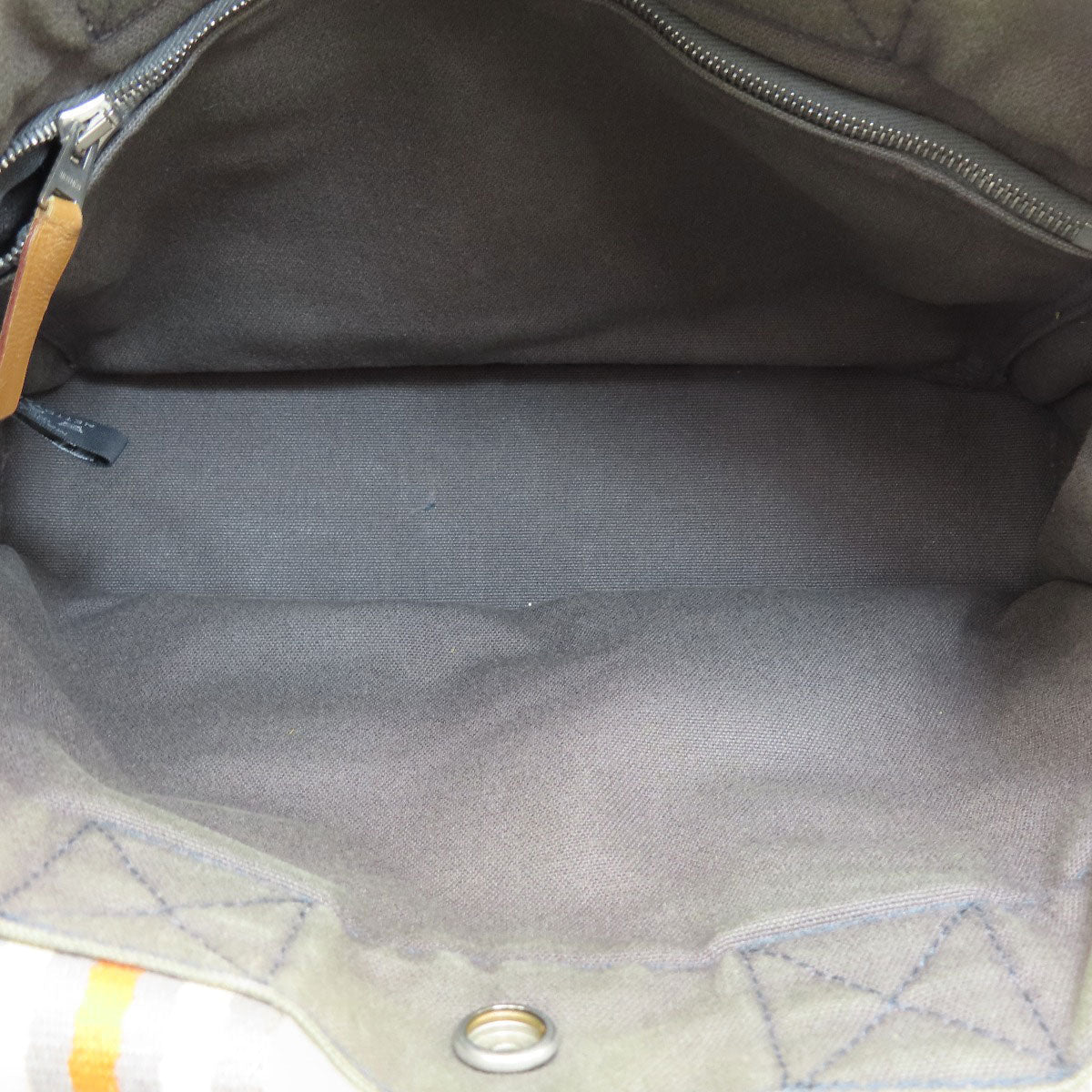 HERMES Handbag canvas gray Sack Fool Toe PM 2001 Ginza Limited Women Used