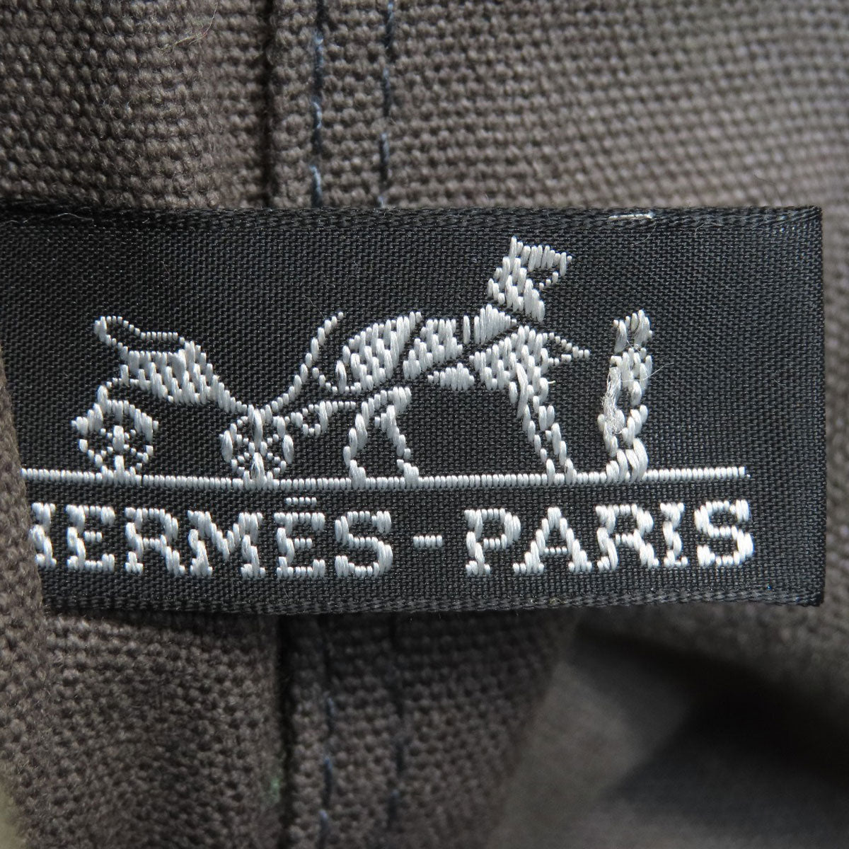 HERMES Handbag canvas gray Sack Fool Toe PM 2001 Ginza Limited Women Used