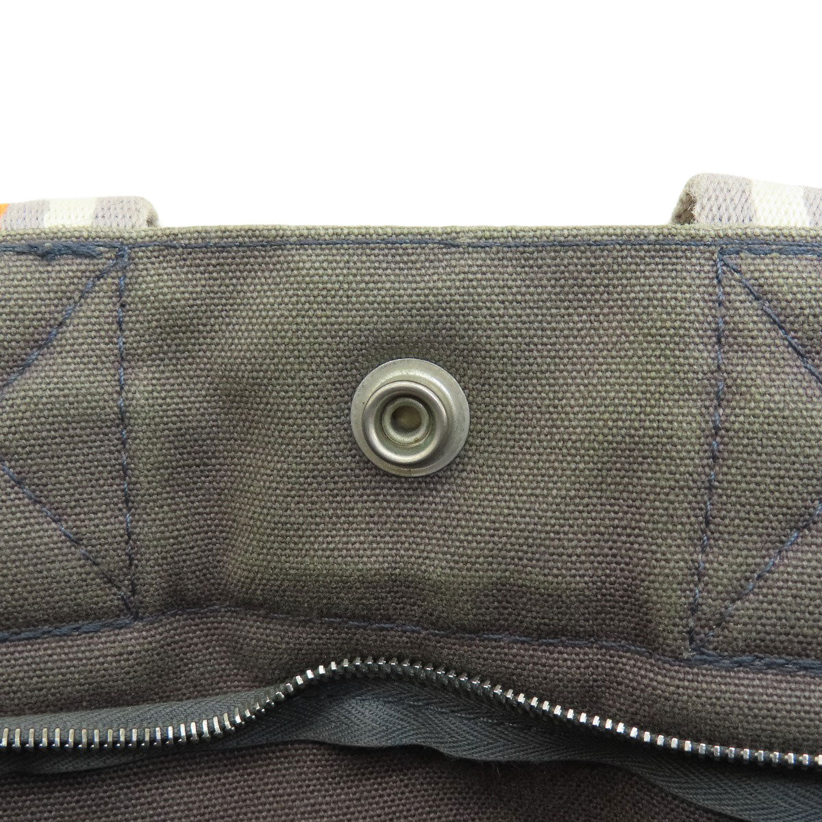 HERMES Handbag canvas gray Sack Fool Toe PM 2001 Ginza Limited Women Used