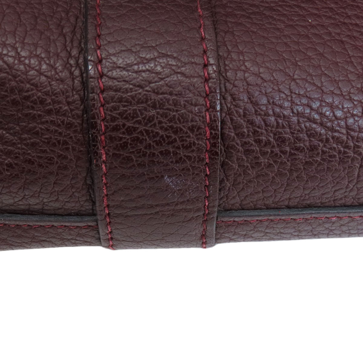 HERMES Handbag Taurillon Clemence Red Garden Party TPM Bordeaux SilverMetal Women Used