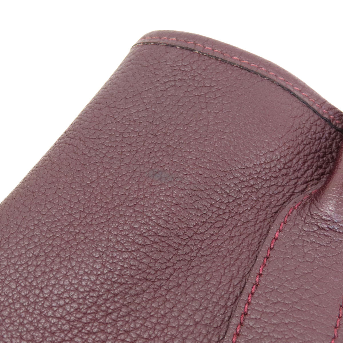 HERMES Handbag Taurillon Clemence Red Garden Party TPM Bordeaux SilverMetal Women Used