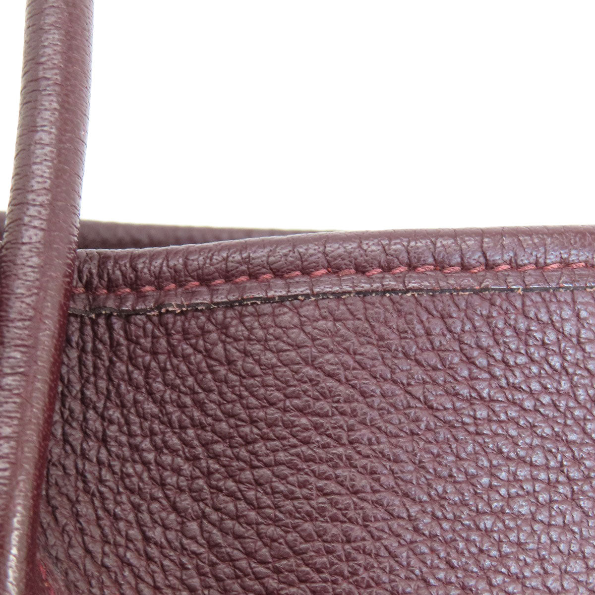 HERMES Handbag Taurillon Clemence Red Garden Party TPM Bordeaux SilverMetal Women Used