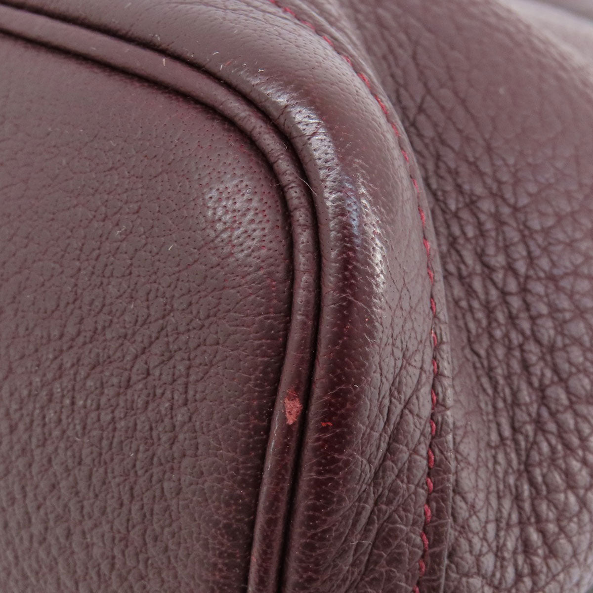 HERMES Handbag Taurillon Clemence Red Garden Party TPM Bordeaux SilverMetal Women Used