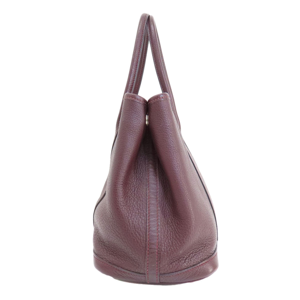 HERMES Handbag Taurillon Clemence Red Garden Party TPM Bordeaux SilverMetal Women Used