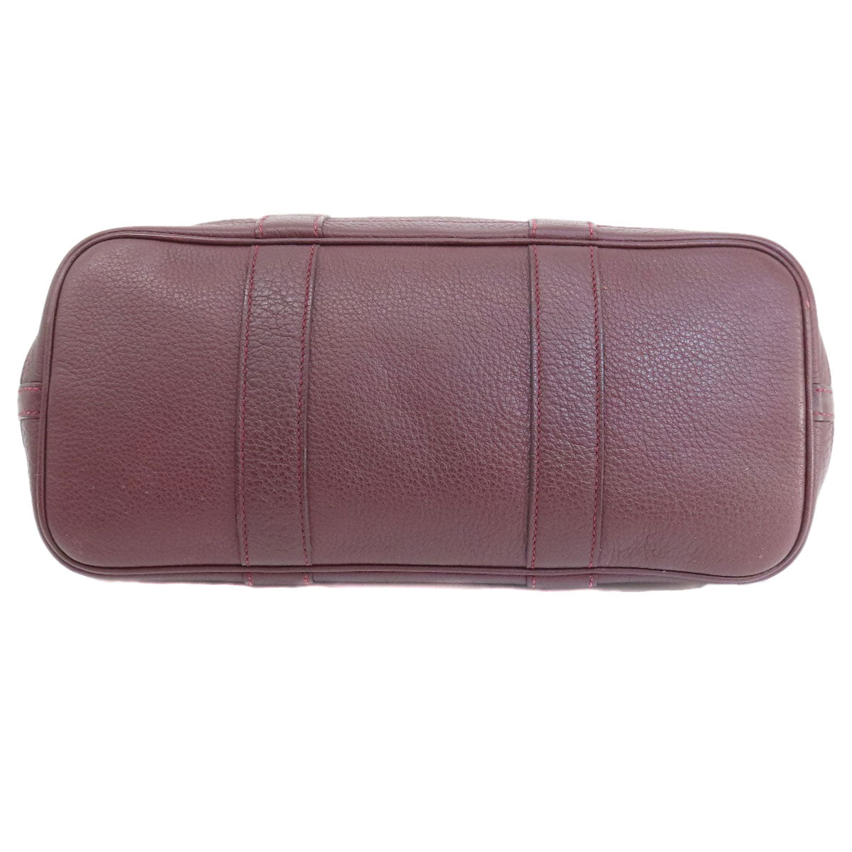 HERMES Handbag Taurillon Clemence Red Garden Party TPM Bordeaux SilverMetal Women Used