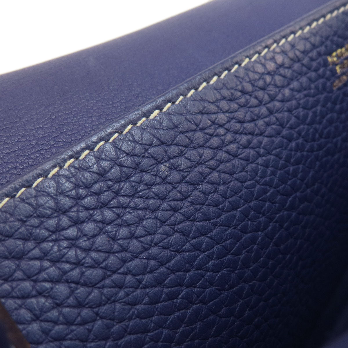 HERMES Shoulder Bag Taurillon Clemence Navy Arzan 31 Navy Gold Metal Women Used