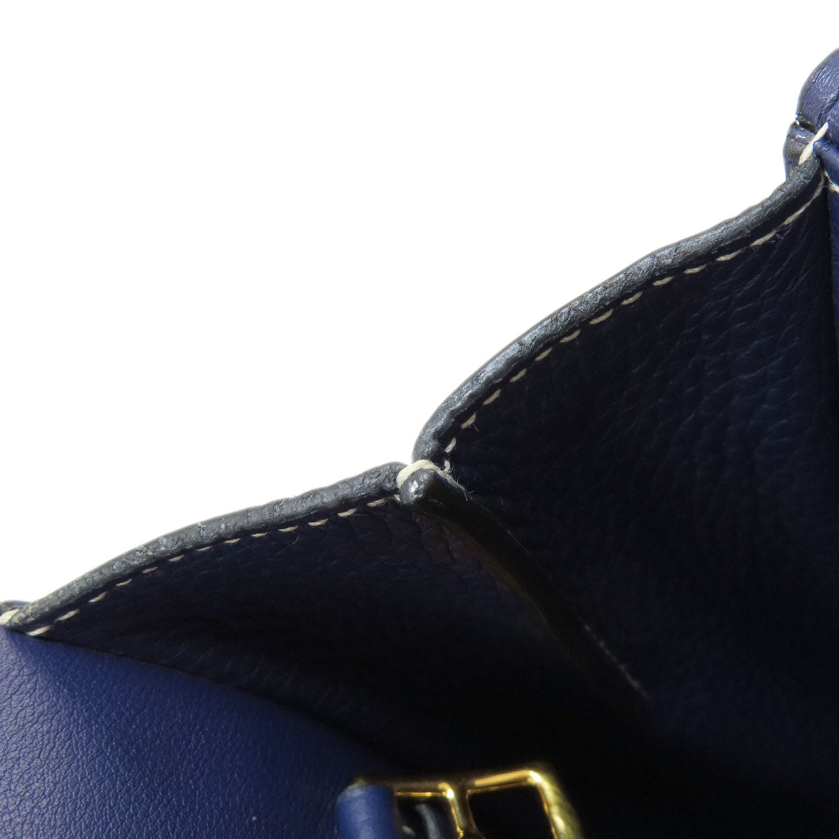 HERMES Shoulder Bag Taurillon Clemence Navy Arzan 31 Navy Gold Metal Women Used