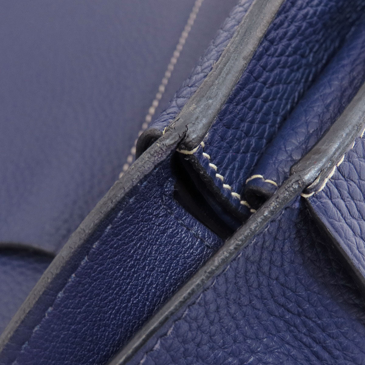 HERMES Shoulder Bag Taurillon Clemence Navy Arzan 31 Navy Gold Metal Women Used