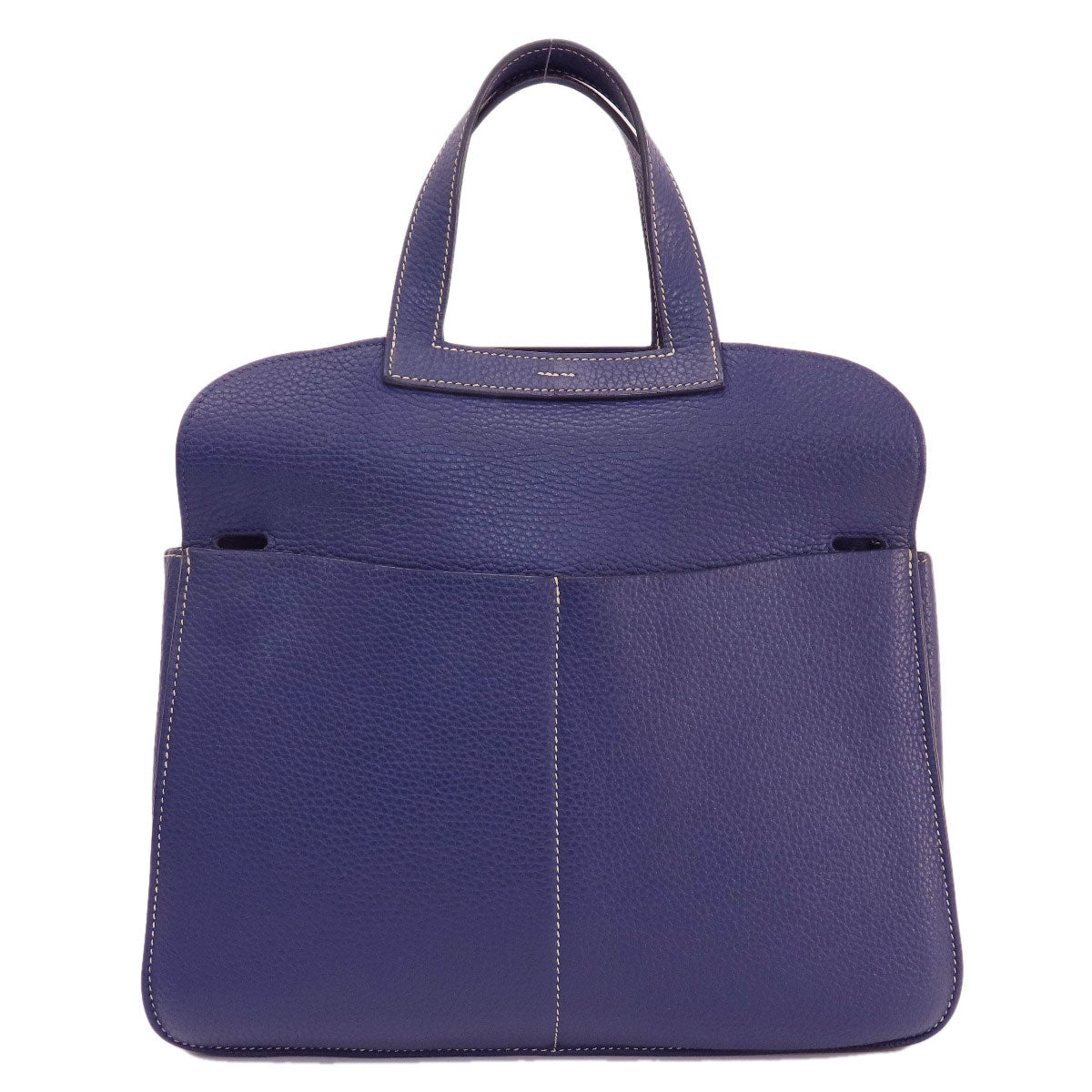 HERMES Shoulder Bag Taurillon Clemence Navy Arzan 31 Navy Gold Metal Women Used