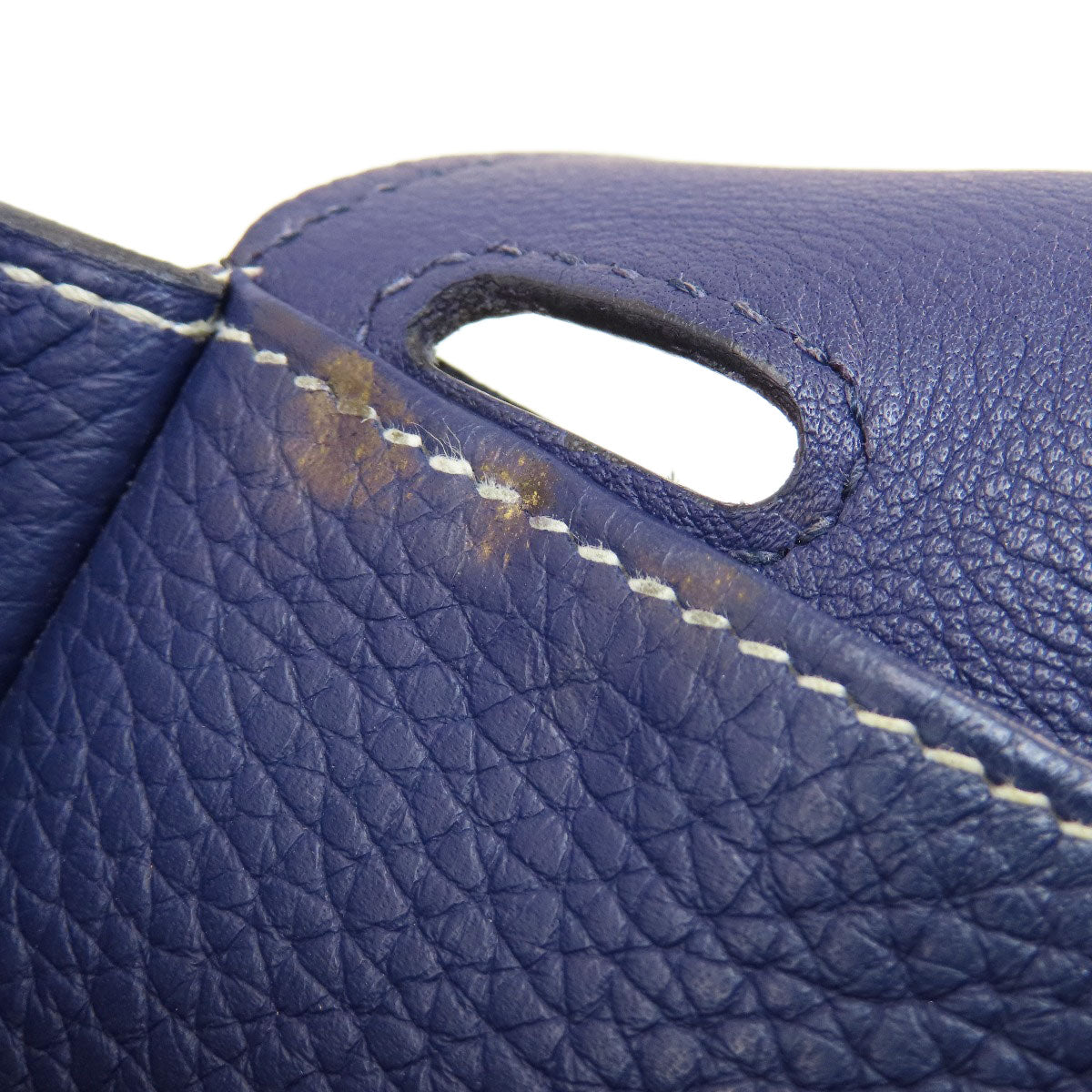 HERMES Shoulder Bag Taurillon Clemence Navy Arzan 31 Navy Gold Metal Women Used