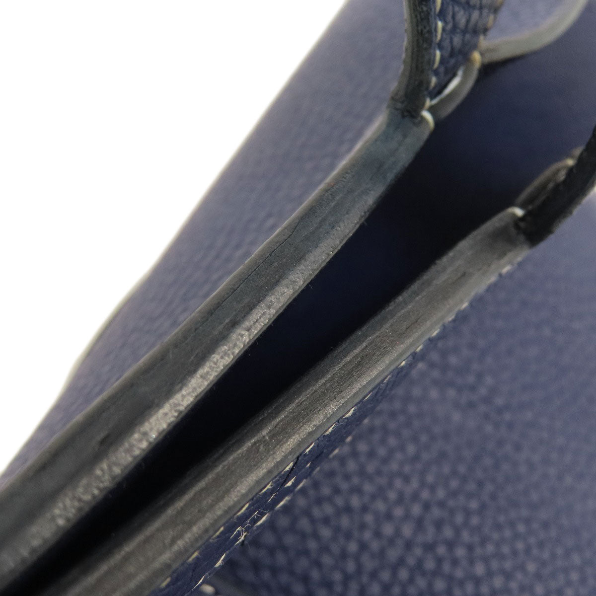 HERMES Shoulder Bag Taurillon Clemence Navy Arzan 31 Navy Gold Metal Women Used