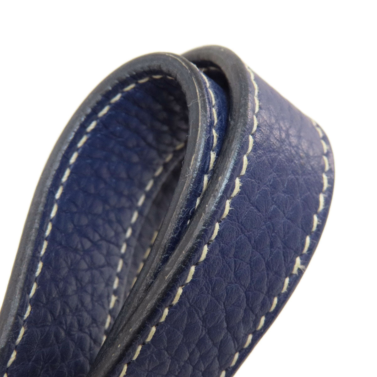 HERMES Shoulder Bag Taurillon Clemence Navy Arzan 31 Navy Gold Metal Women Used