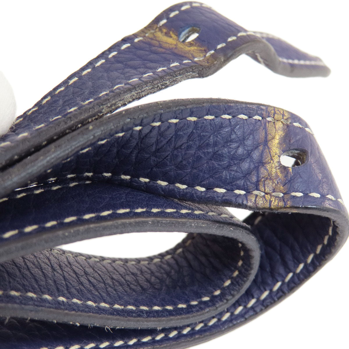 HERMES Shoulder Bag Taurillon Clemence Navy Arzan 31 Navy Gold Metal Women Used