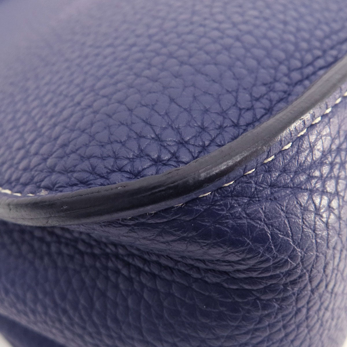 HERMES Shoulder Bag Taurillon Clemence Navy Arzan 31 Navy Gold Metal Women Used