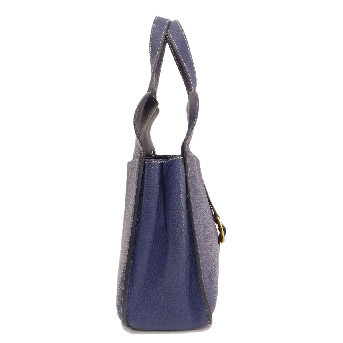HERMES Shoulder Bag Taurillon Clemence Navy Arzan 31 Navy Gold Metal Women Used
