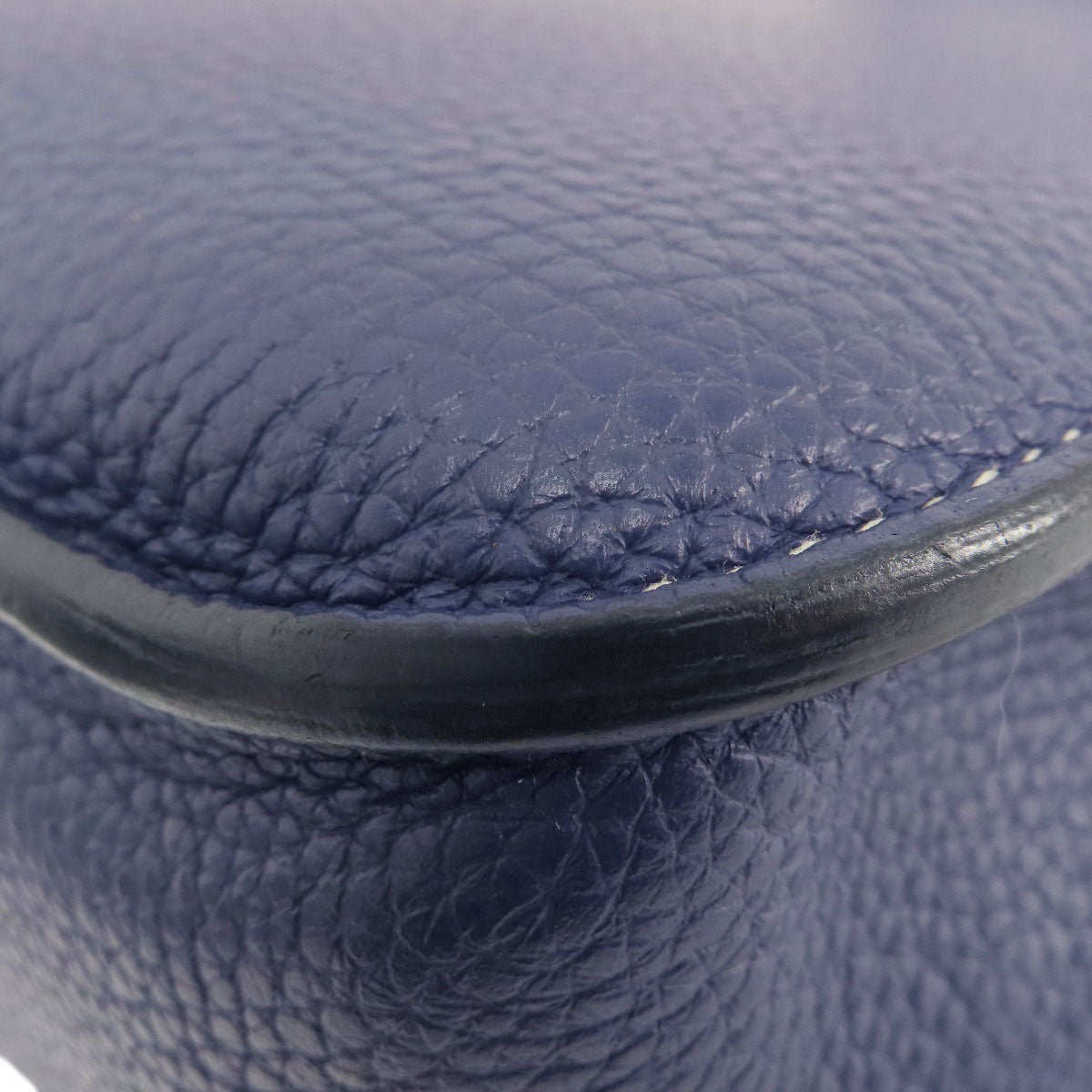 HERMES Shoulder Bag Taurillon Clemence Navy Arzan 31 Navy Gold Metal Women Used