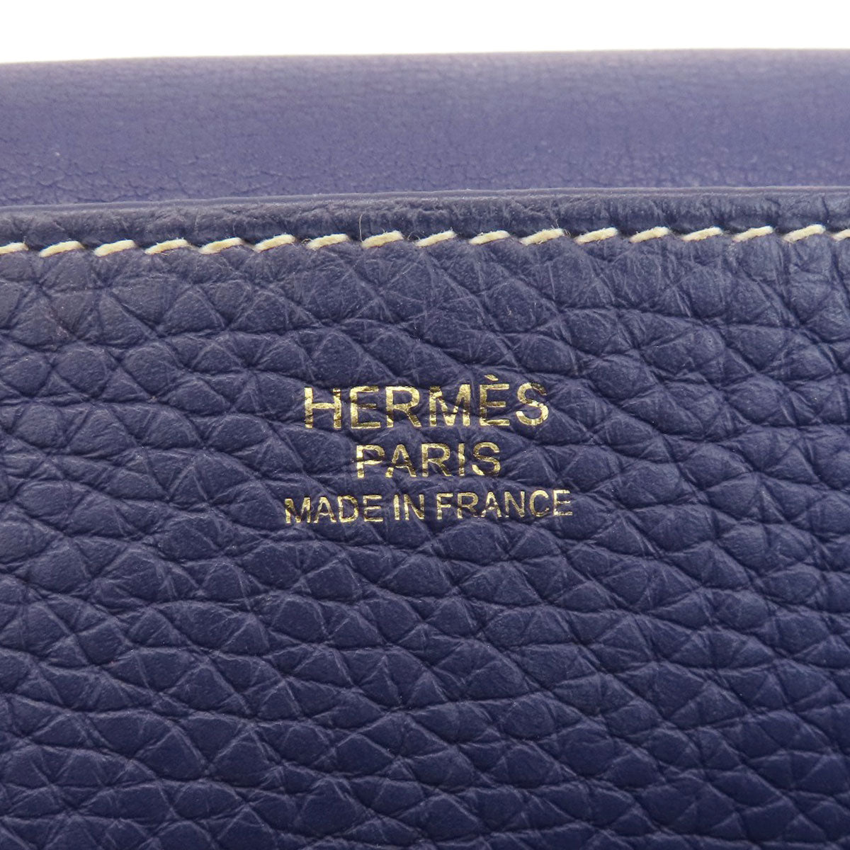 HERMES Shoulder Bag Taurillon Clemence Navy Arzan 31 Navy Gold Metal Women Used