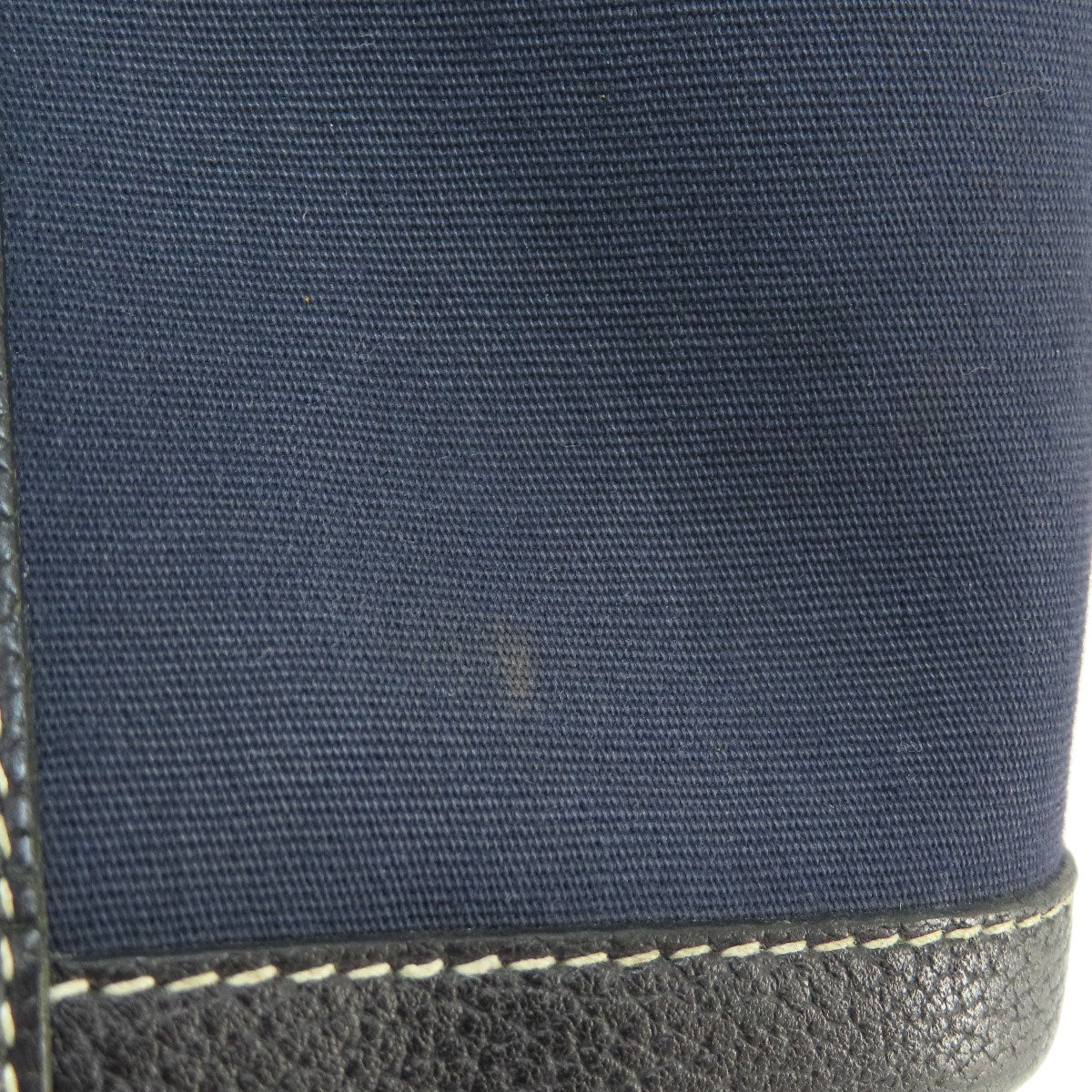 HERMES Tote Bag Towar Officche Navy Garden Party TPM Navy SilverMetal Women Used