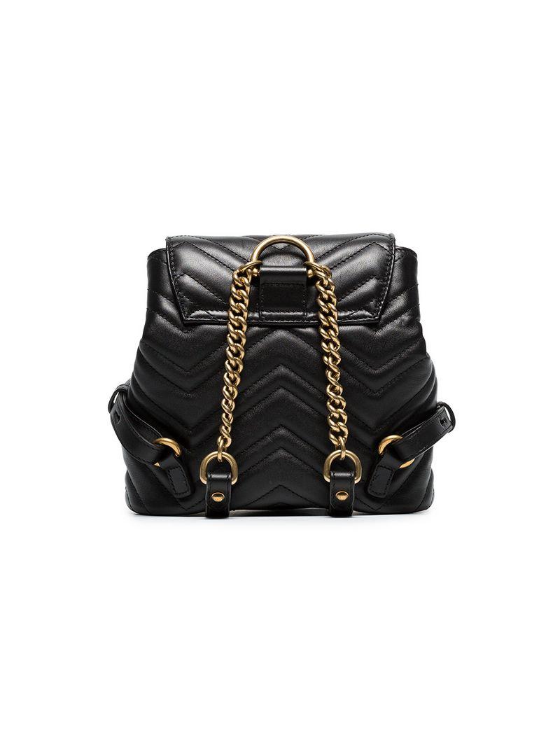 Gucci Marmont Quilted Leather Backpack in Black