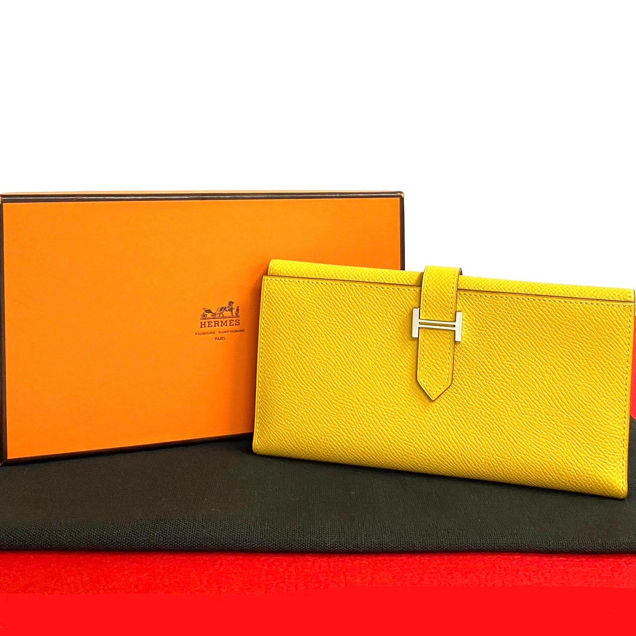 HERMES Bifold Wallet Epsom yellow Behan Dupri