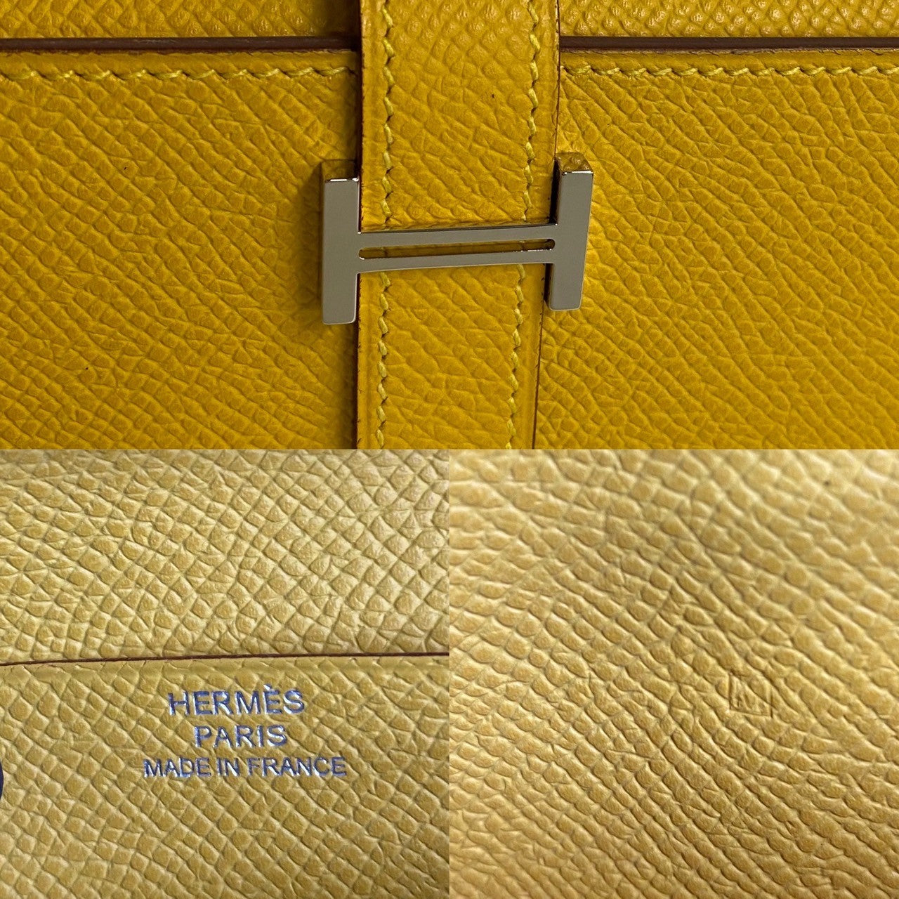 HERMES Bifold Wallet Epsom yellow Behan Dupri