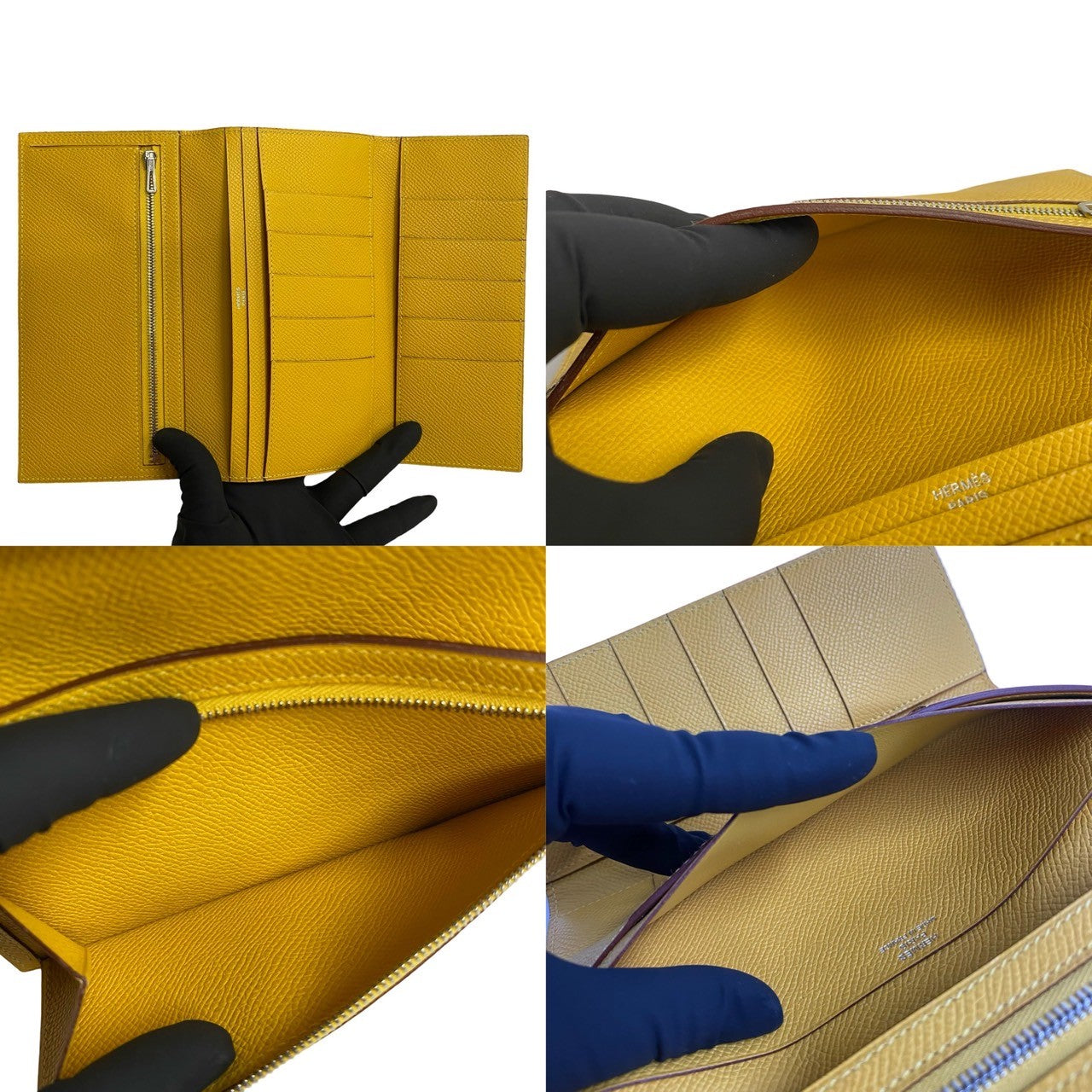 HERMES Bifold Wallet Epsom yellow Behan Dupri