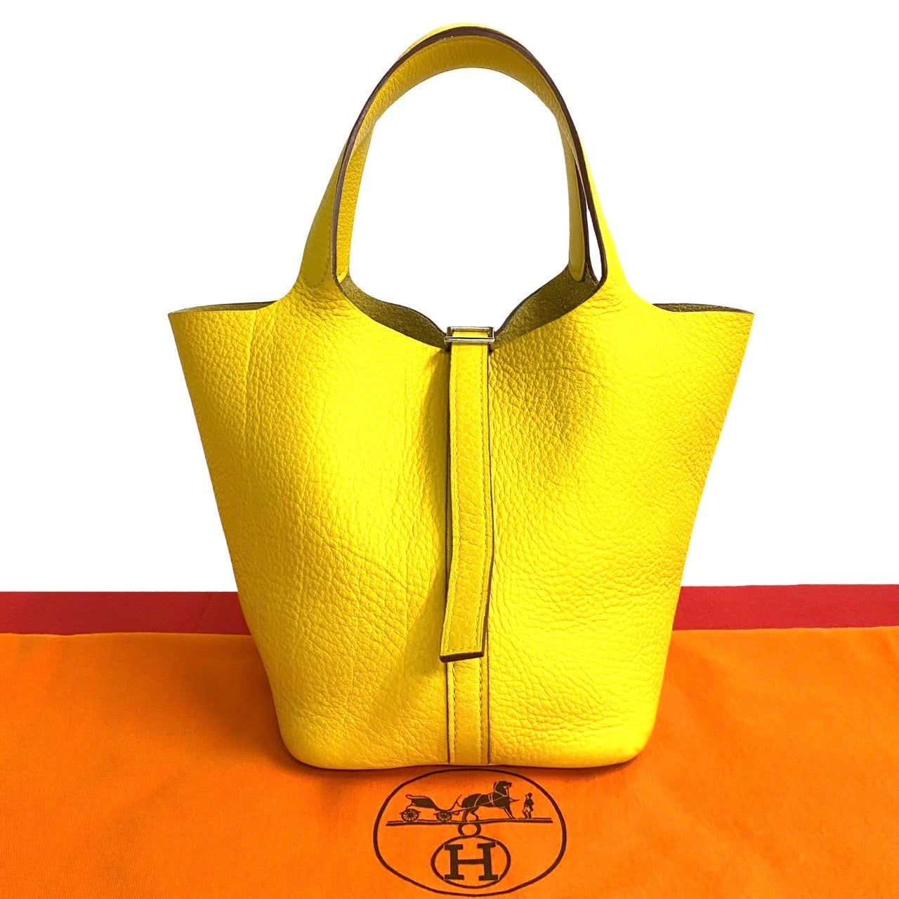 HERMES Handbag Taurillon Clemence yellow Picotan