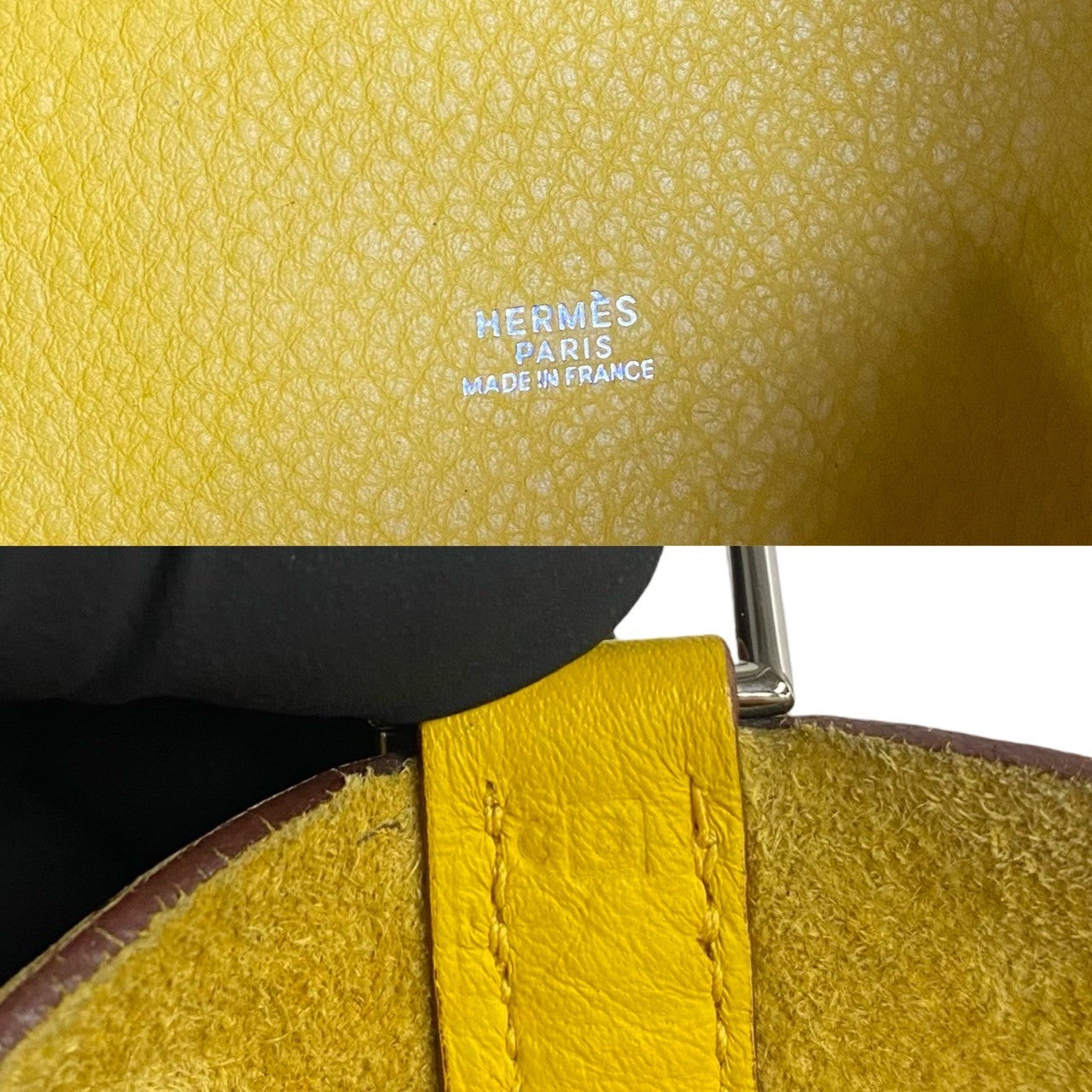 HERMES Handbag Taurillon Clemence yellow Picotan