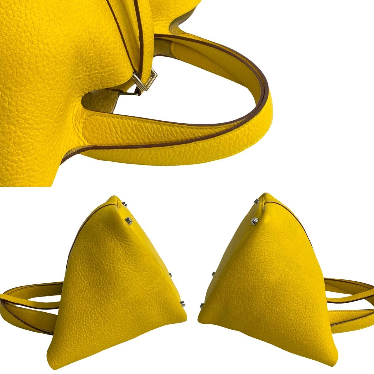 HERMES Handbag Taurillon Clemence yellow Picotan