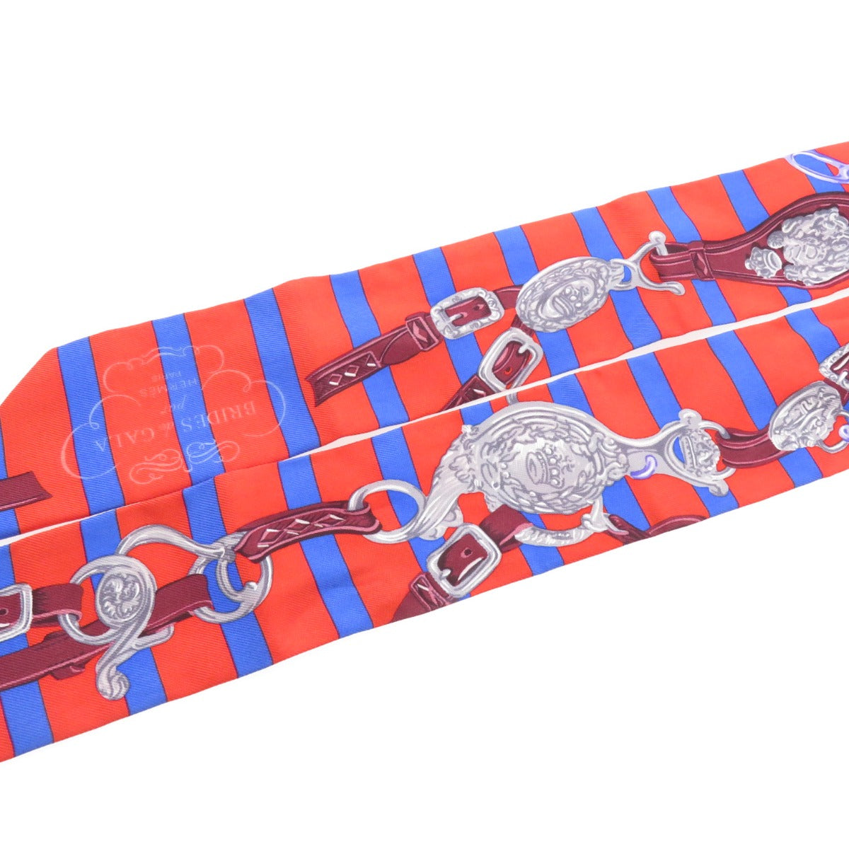 HERMES scarf silk Red Twilly Women Used