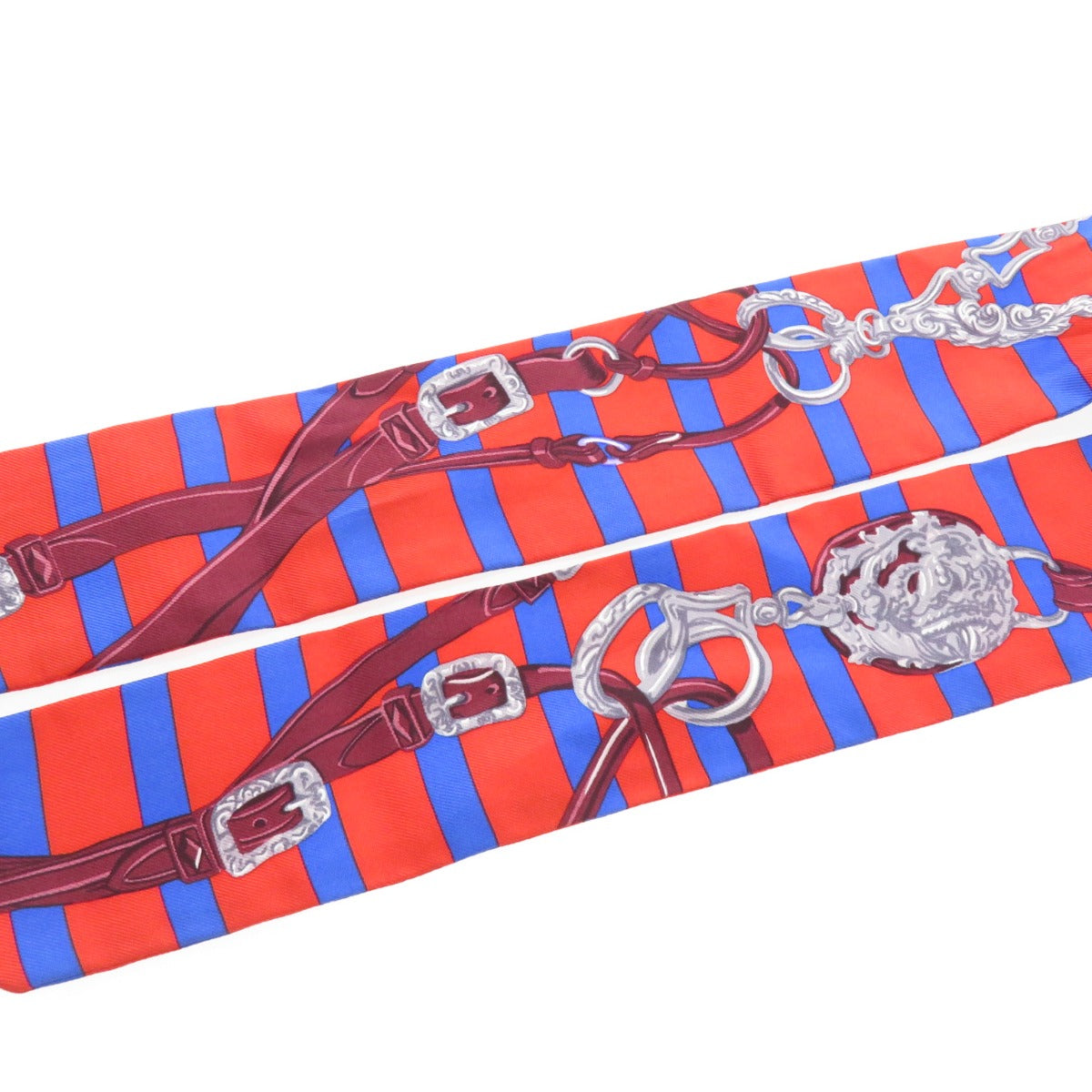 HERMES scarf silk Red Twilly Women Used
