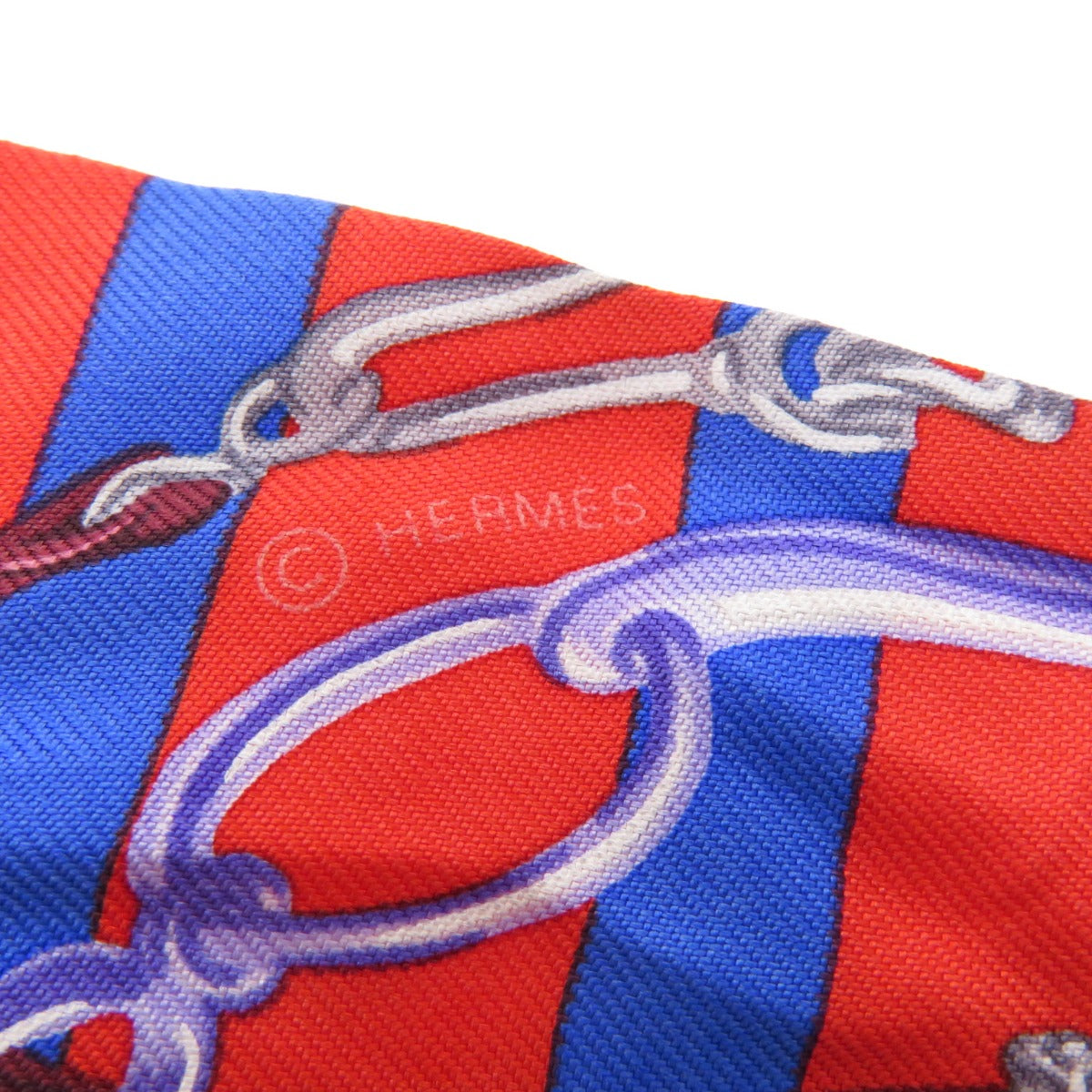 HERMES scarf silk Red Twilly Women Used