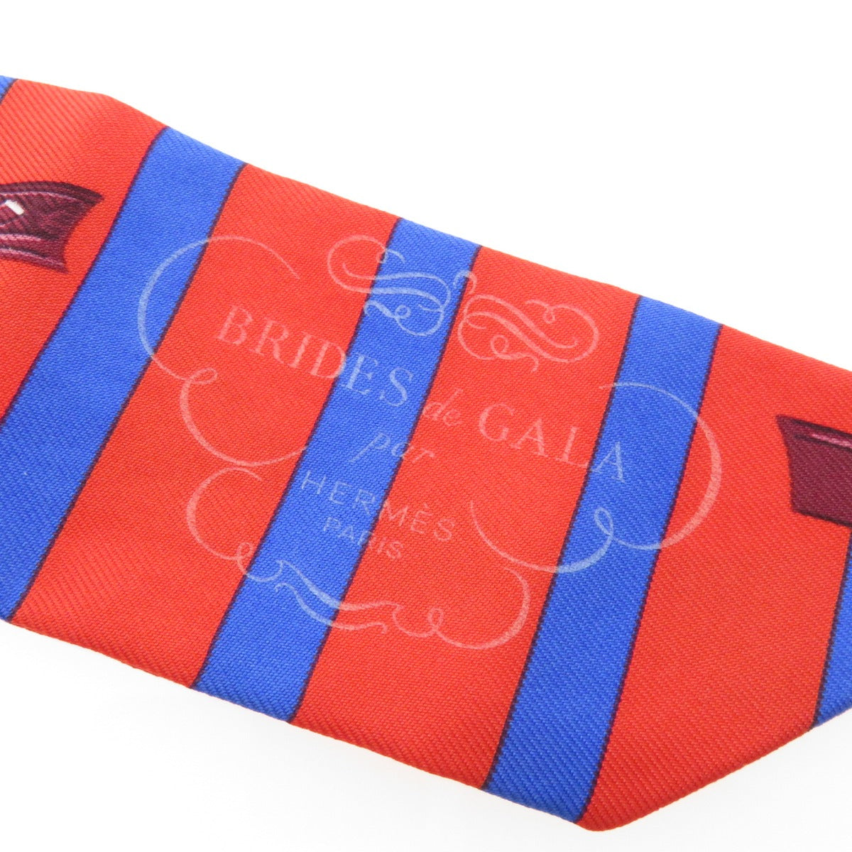 HERMES scarf silk Red Twilly Women Used