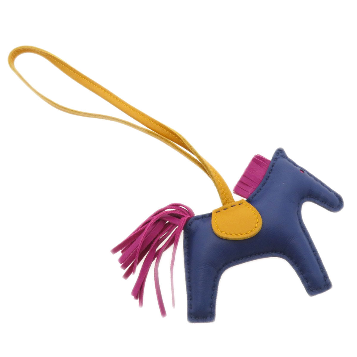 HERMES key ring Anemiro Navy Rodeo Charm PM Women Used