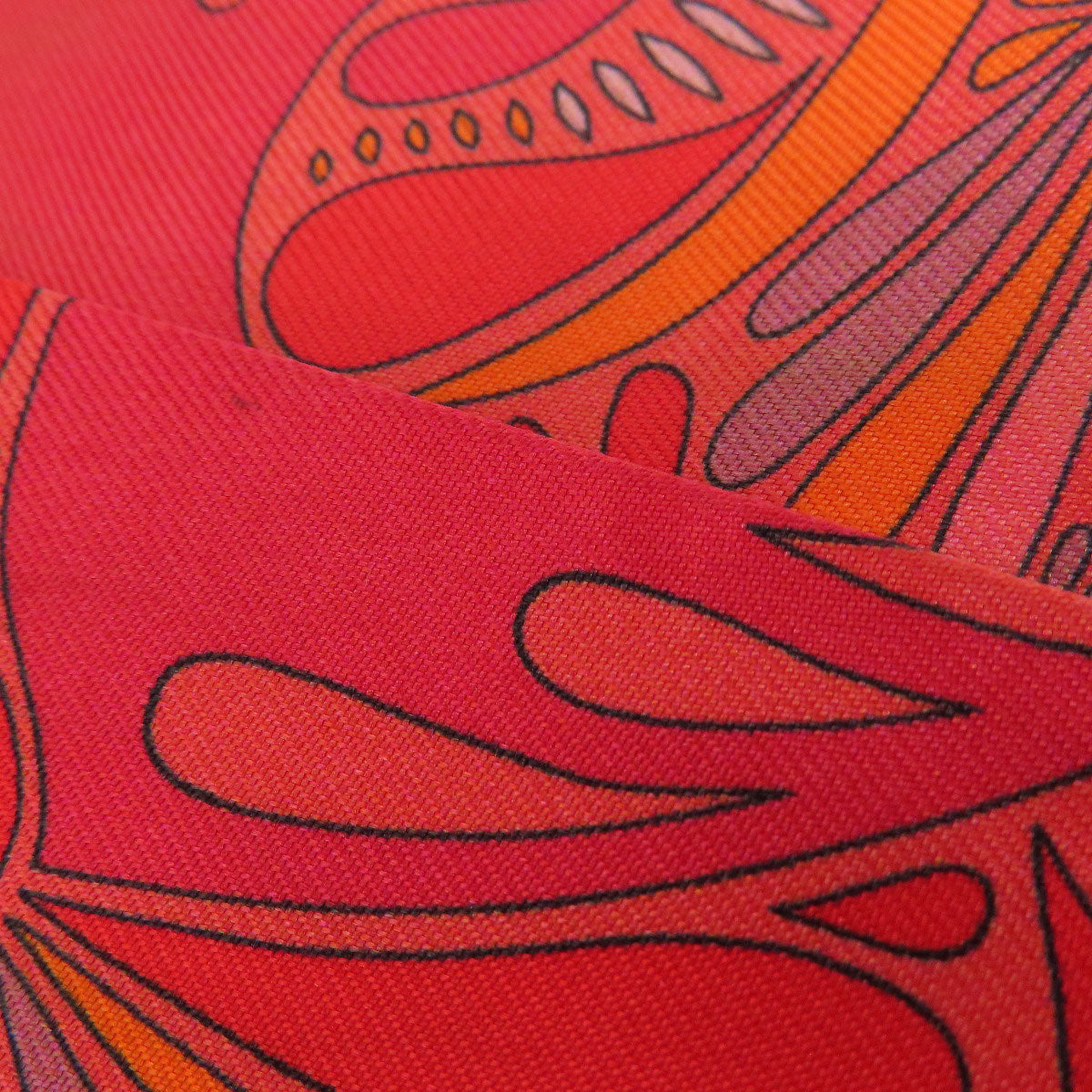 HERMES scarf silk Red Twilly Women Used