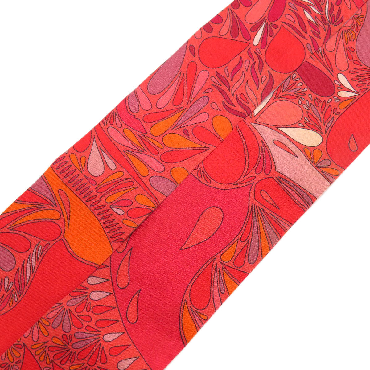 HERMES scarf silk Red Twilly Women Used