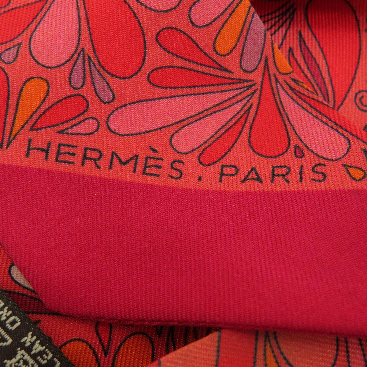 HERMES scarf silk Red Twilly Women Used