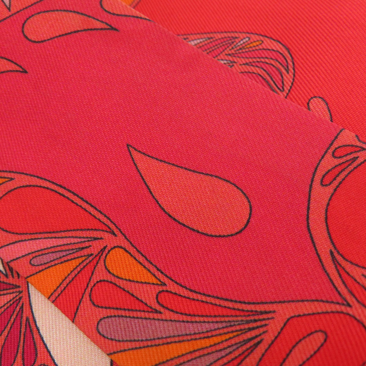 HERMES scarf silk Red Twilly Women Used