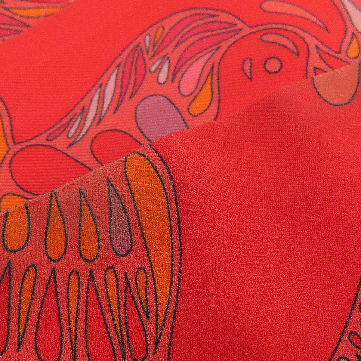 HERMES scarf silk Red Twilly Women Used