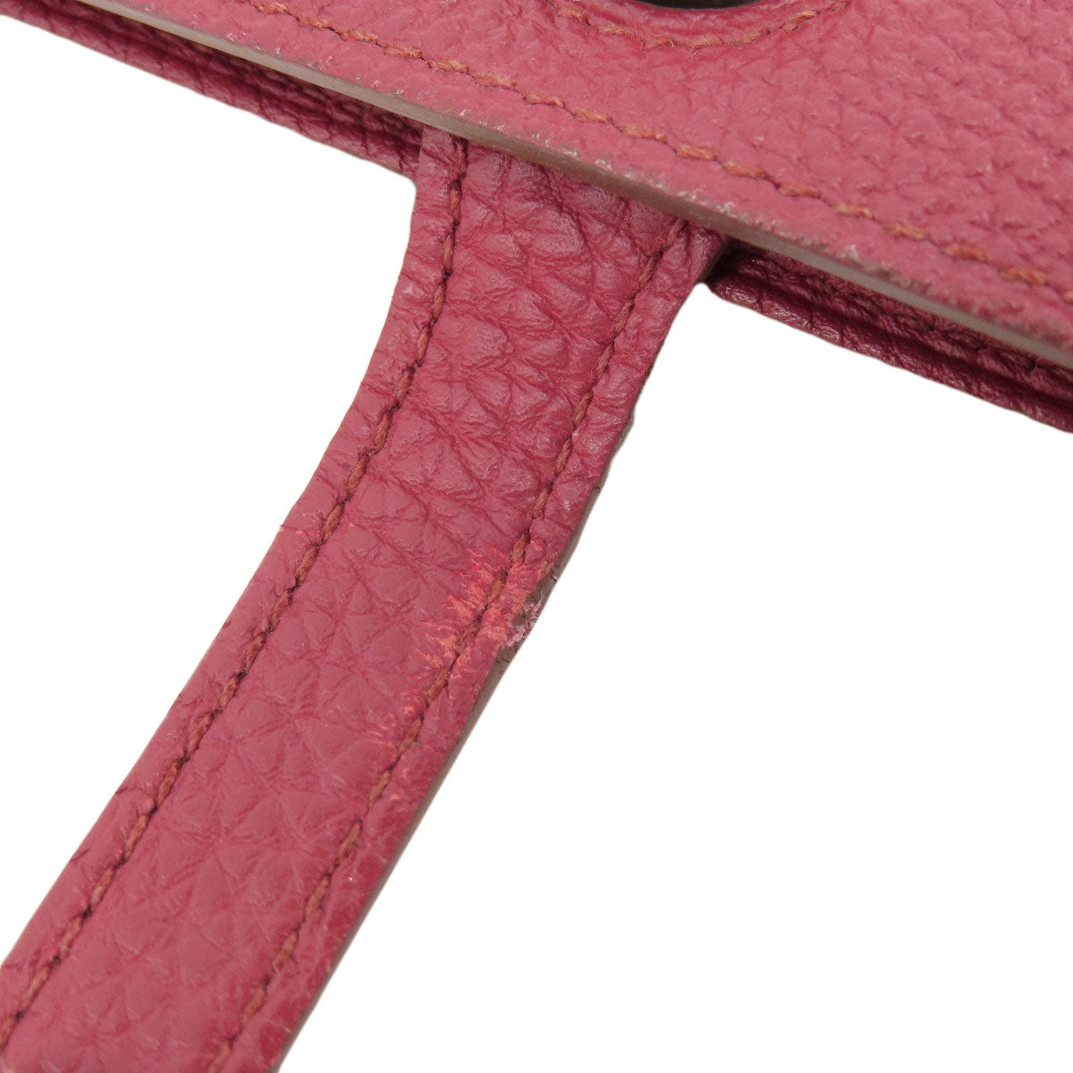 HERMES Long Wallet Purse Togo Red Dogon GM Silver Metal