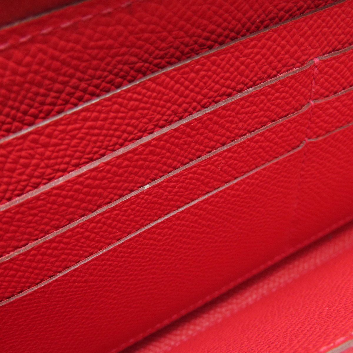 HERMES Long Wallet Purse Epsom Red Azap Long Red SilverMetal