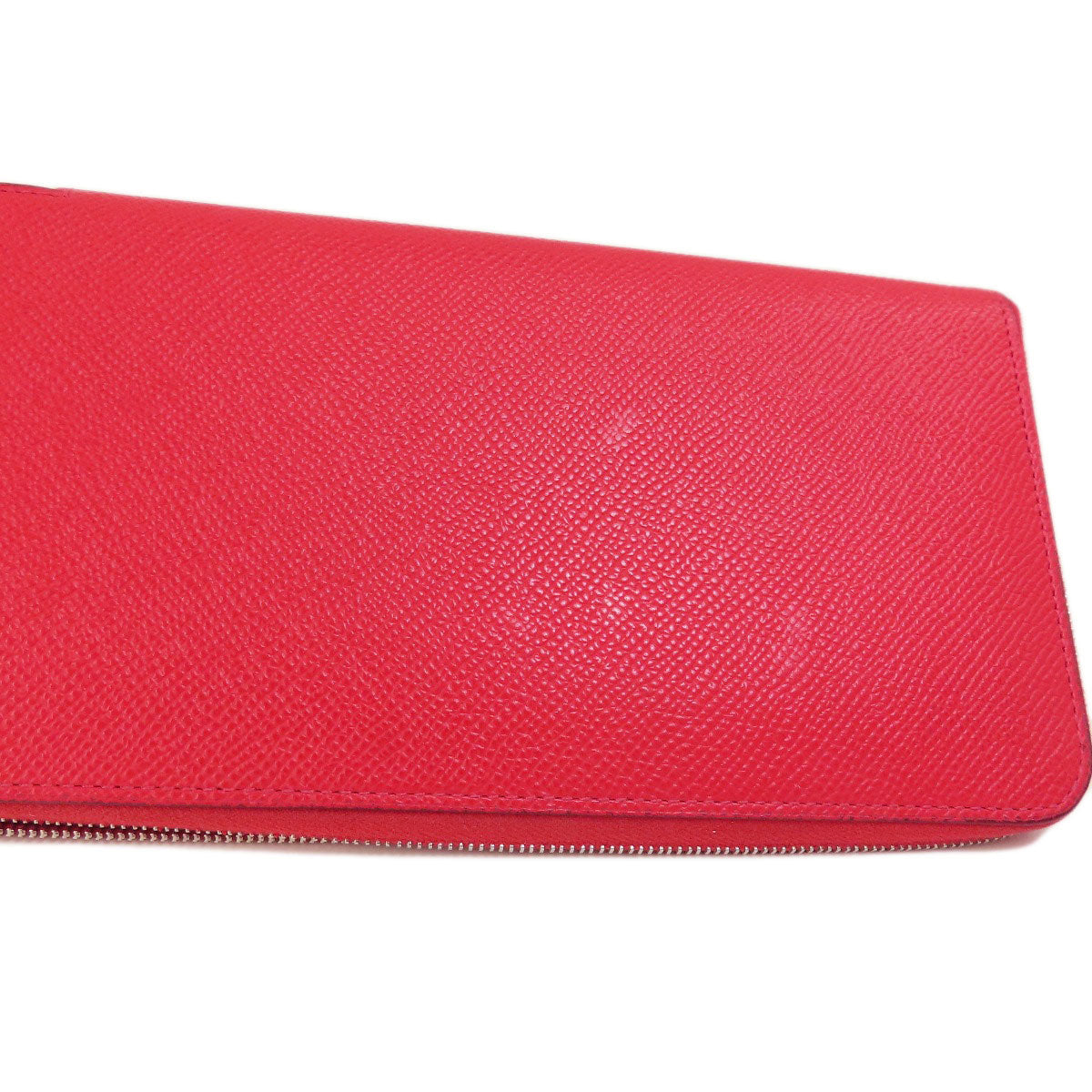 HERMES Long Wallet Purse Epsom Red Azap Long Red SilverMetal