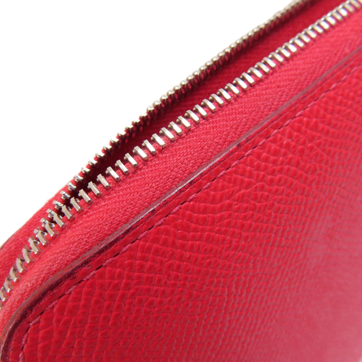 HERMES Long Wallet Purse Epsom Red Azap Long Red SilverMetal