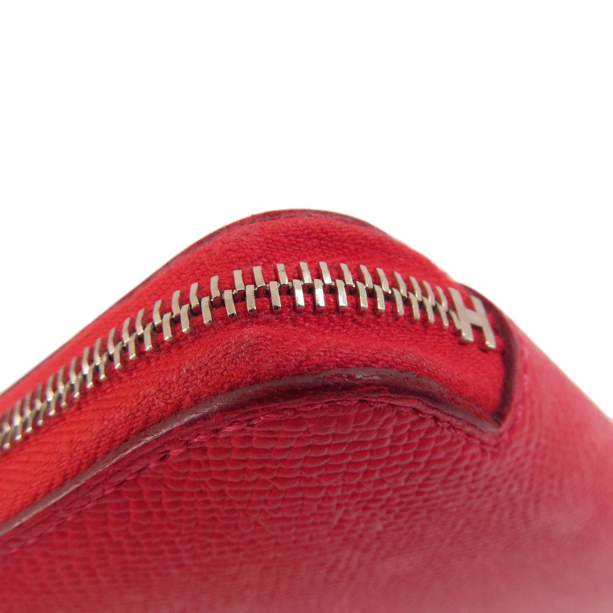 HERMES Long Wallet Purse Epsom Red Azap Long Red SilverMetal