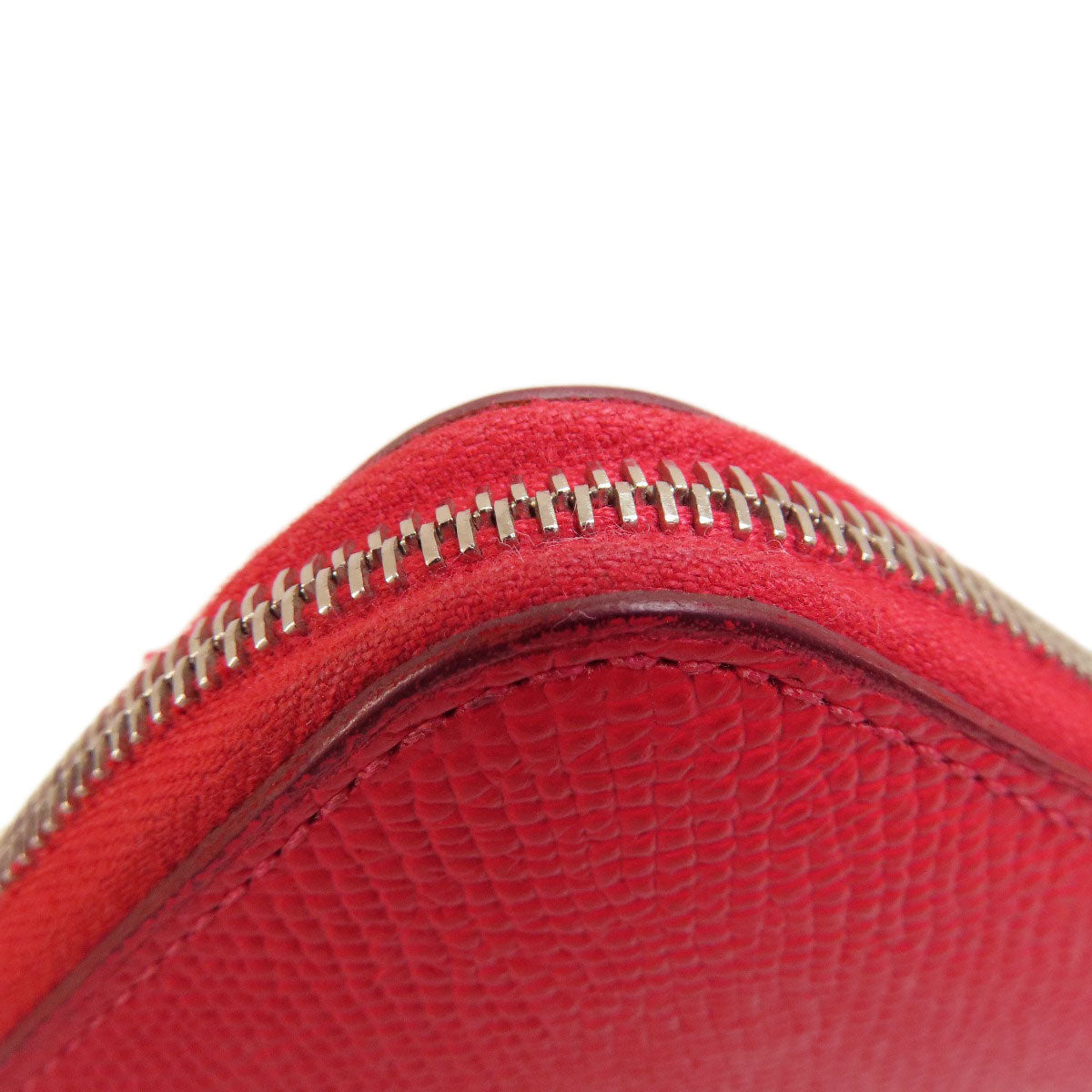 HERMES Long Wallet Purse Epsom Red Azap Long Red SilverMetal