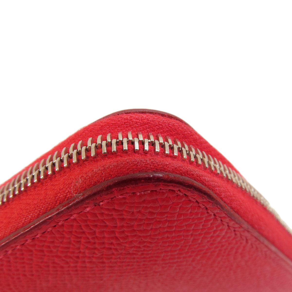 HERMES Long Wallet Purse Epsom Red Azap Long Red SilverMetal